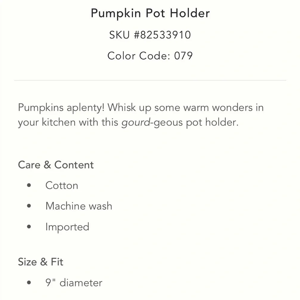 Pumpkin pot‎ holder